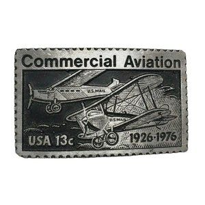 Commercial Aviation U.S.A 13 Cents 1926-1976 Solid Pewter Dory 10801 Belt Buckle